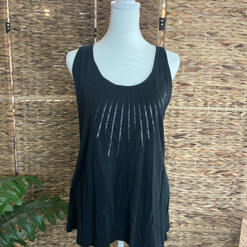 Mossimo Supply Co. Black Embellished Tank Top